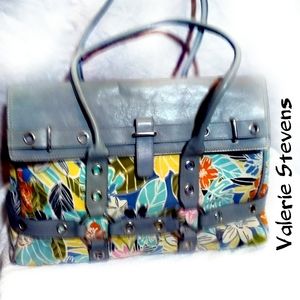 Valerie Stevens large shopping tote in blue floral